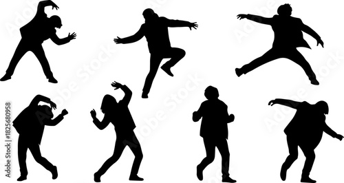 Outdoor Adventure Activity Silhouette Set – Hiking, Running, Cycling & Exploring