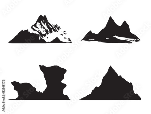 Stunning glacier illustration showcasing dynamic bold frozen silhouettes