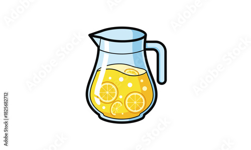 Refreshing pitcher brimming with homemade lemonade, perfect for summer picnics, parties, or quenching your thirst on a hot day, ideal for creative projects