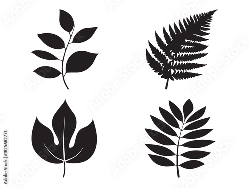 Gorgeous botanical leaf silhouette collection showcasing stunning clean shapes