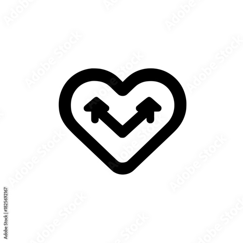Heart icon silhouette with eye and mouth symbol vector illustration design concept love emotion graphic art

