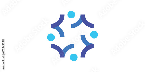 A dual-meaning logo combining human silhouettes and connected shapes to represent teamwork, collaboration, and collective strength in a modern, minimal style.