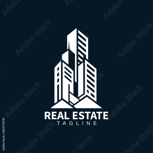 Sophisticated Luxury Real Estate Logo Template with Modern Font Style
