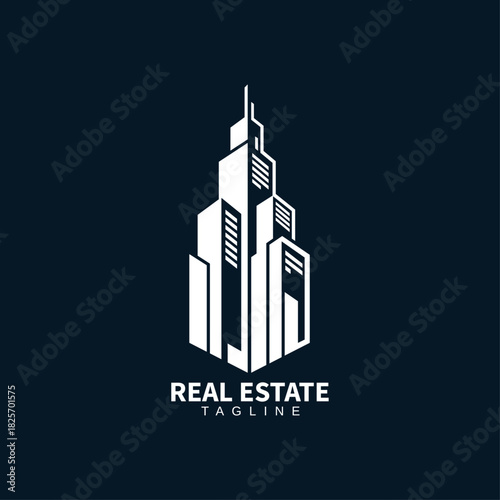 Sophisticated Luxury Real Estate Logo Template with Modern Font Style
