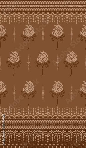 beautiful pixel tribal pattern inspired by each native pixel fabric like wayuu African native American southeast Asian traditional textile Thai silk pattern Aborigine Australian and Columbian fabric