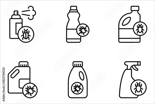 pesticides icon set, pesticide sprays icon vector illustration on white background