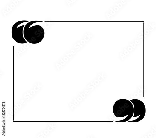 blank sign for text, text area with inverted comma, comma design, quote template, narration template