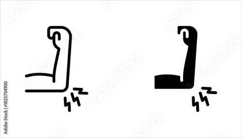 Arm swelling icon set. Rash on hand. Allergic reaction. Vaccination side effect. vector illustration on white background