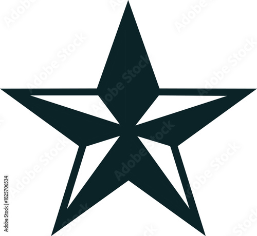 A Simple and Elegant Five-Pointed Star Icon Symbolizing Achievement, Excellence, and Recognition