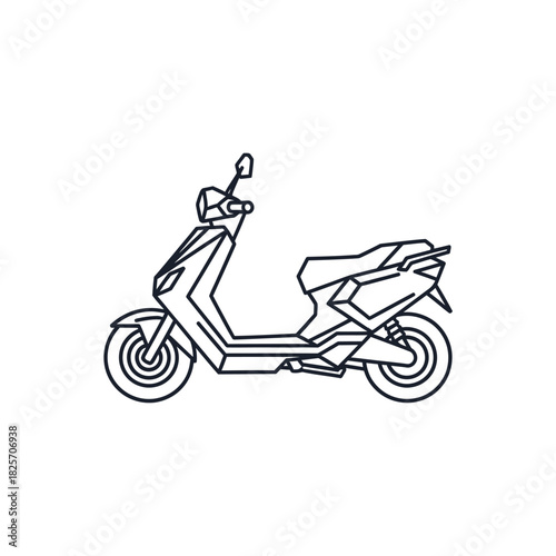Modern Electric Scooter Illustration, Urban Commute Vehicle Icon