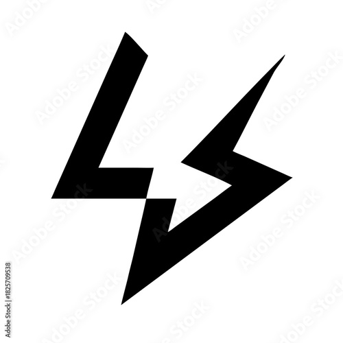 Black abstract lightning bolt symbol logo design