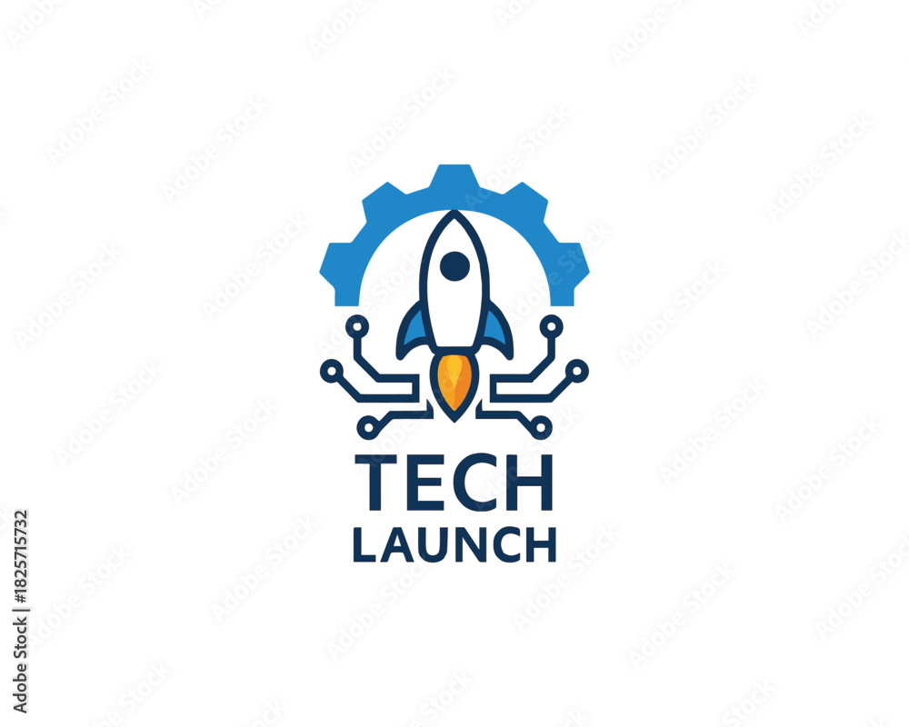 Obraz premium Tech Launch icon vector design illustration