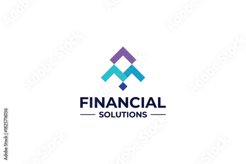 Finance solution logo design. Grow Business logo template