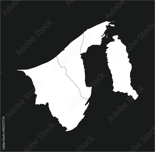 brunei map high quality vector on black background
