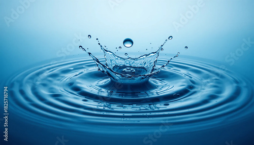 water splash in blue