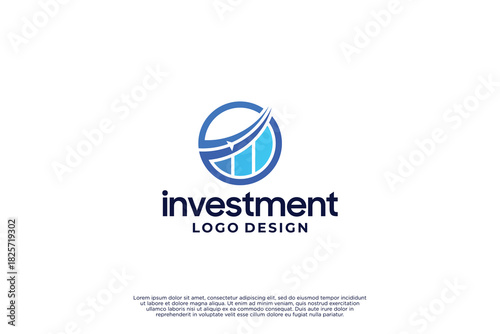 Investment business, marketing stats logo template