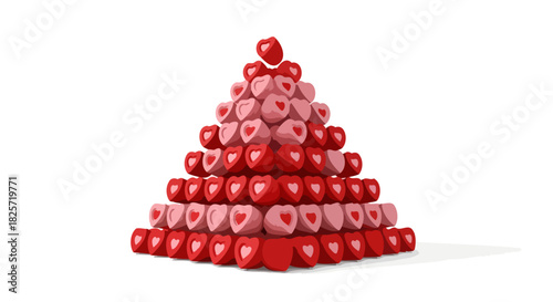 Heart Candy Pyramid Festive Sweet Stack for Valentine's Day