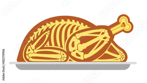 Anatomical Turkey Cross Section Illustration