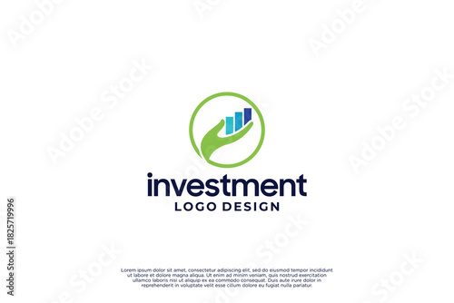 Investment business, marketing stats logo template