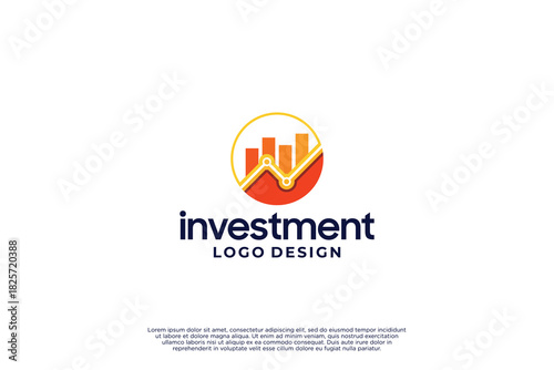 Investment business, marketing stats logo template