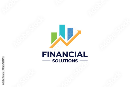 Marketing statistic logo design. Finance logo template