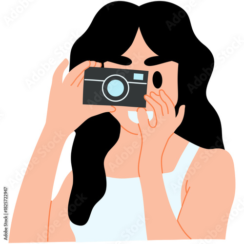 Woman Taking Picture with Camera