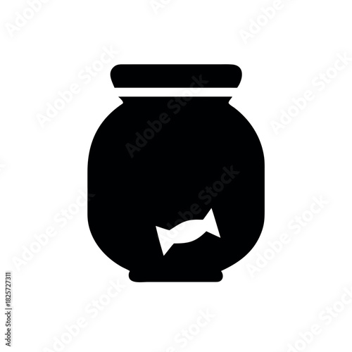 Candy jar silhouette illustration created for sweet shop branding in clean bold style Vector illustration