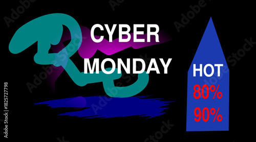 Hot Deals Cyber Monday Sale Marketing Background