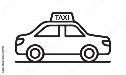Taxi Vector Illustration A Simple, Clean Line Art Graphic Perfect for Transportation and Urban Themes