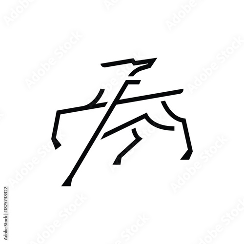 sketch line of a running dog logo vector