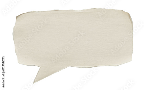 Blank ripped Paper Chat Bubble Template isolated on transparent white background 
