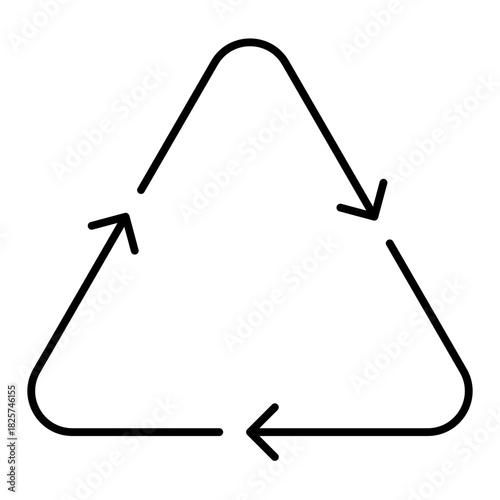 recycle symbol line icon with editable stroke