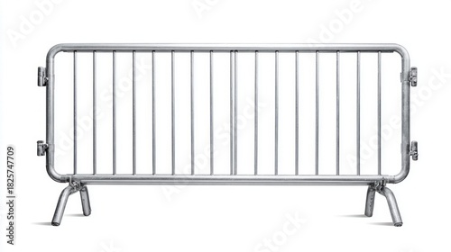Metal crowd control barrier isolated on a white background