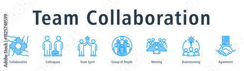 Team Collaboration Web Banner Blue