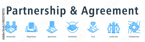 Partnership & Agreement Web Banner Blue
