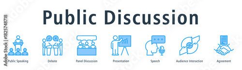 Public Discussion Web Banner Blue
