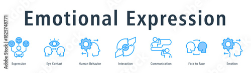 Emotional Expression Web Banner Blue