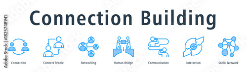 Connection Building Web Banner Blue