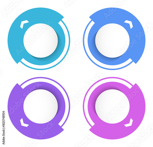 Circle diagram template with four elements, infographic template