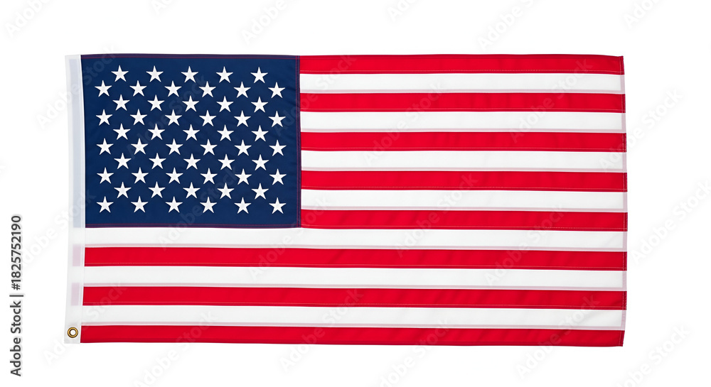 Obraz premium American Flag With Stars and Stripes Isolated on White