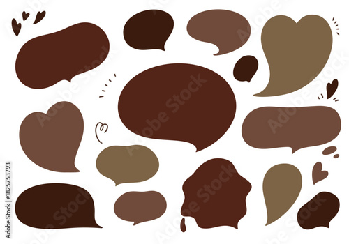 チョコレートカラーのふきだしセット