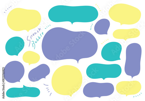 ポップなカラーの吹き出しセット