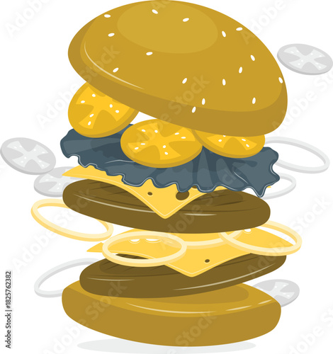 Deconstructed double cheeseburger