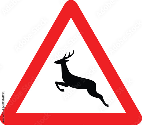 Wild animals crossing road sign