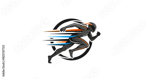 Fast Runner Logo with Speed Effect
