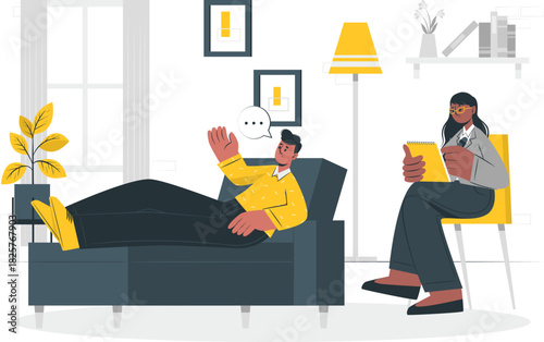 Man talking to a therapist during a session