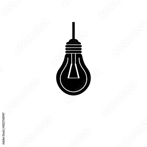Black silhouette of an unlit light bulb icon, symbolizing ideas and innovation