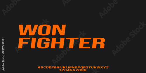 Modern Italic Bold Font. Sans Serif Font. Regular Uppercase with Number Typography urban style alphabet fonts for fashion, sport, technology, digital, movie, logo design, vector illustration