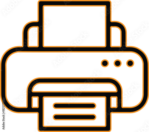 Simple line art icon of a modern printer machine