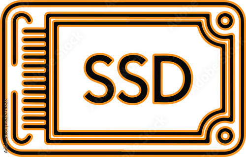 Solid state drive ssd storage technology icon computer component